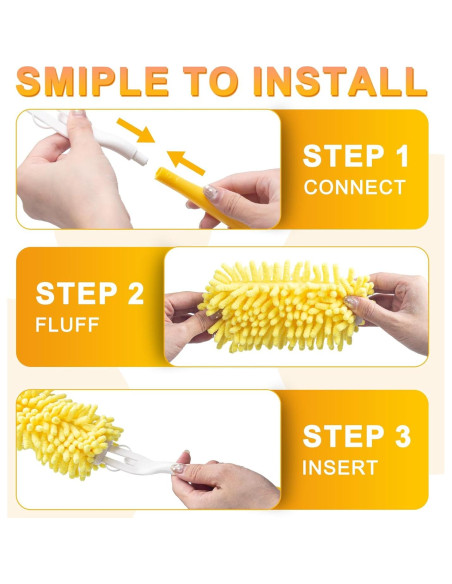 Repuestos de Plumero Reutilizables KeFanta 8 Pcs con Mango