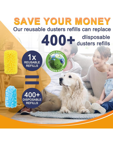 Repuestos de Plumero Reutilizables KeFanta 8 Pcs con Mango