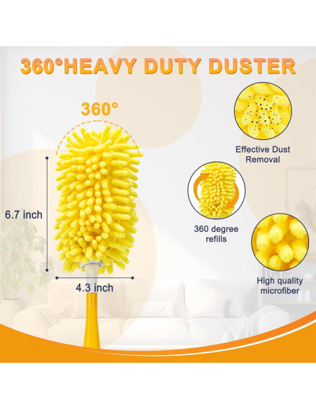 Repuestos de Plumero Reutilizables KeFanta 8 Pcs con Mango