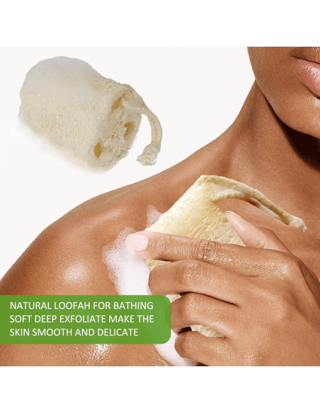 Esponjas de Lufa Natural FRTIM - Paquete de 6 Exfoliantes