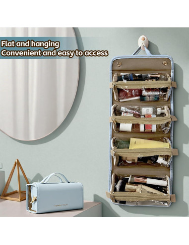 Bolsa de Maquillaje de Viaje YDR Azul 4 en 1 Organizador 24x12x12 cm