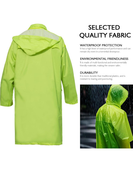 Chaqueta de Lluvia Impermeable Hombre HANMENGXUAN Amarillo XXL