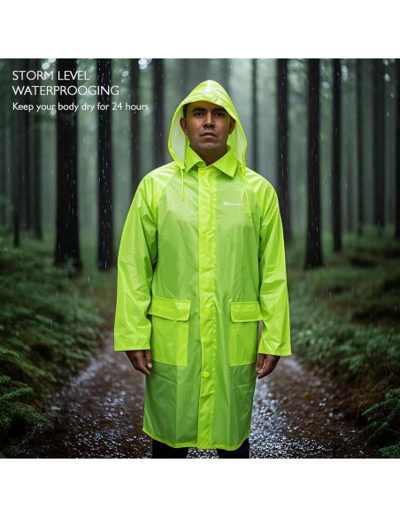 Chaqueta de Lluvia Impermeable Hombre HANMENGXUAN Amarillo XXL