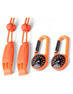 Silbatos de Emergencia Binboll - 2 Unidades 121dB para Rescate