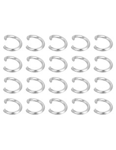 Anillas Abiertas uxcell 300Pcs 4mm Acero Inoxidable Plata