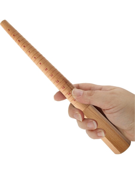 Palo de Anillo de Madera The Beadsmith - Medidor Antideslizante