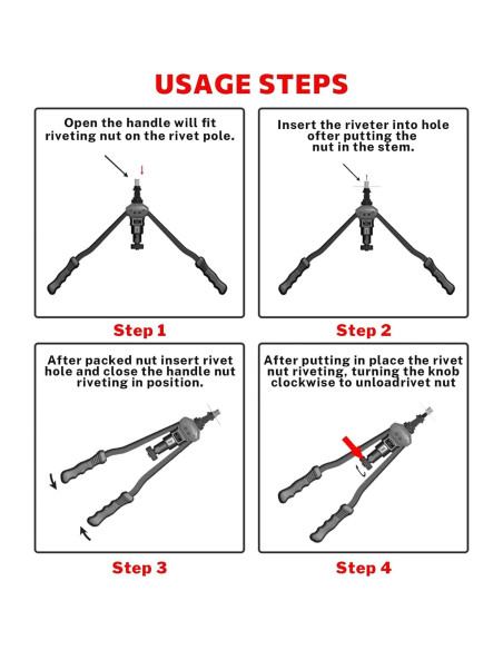 Kit de Herramientas para Tuercas Remachadas DKwoeshg 16"