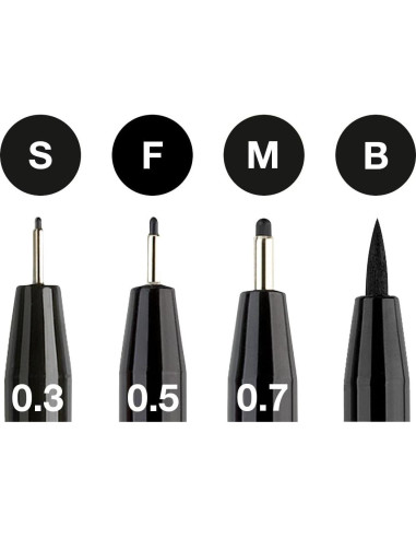Set de 4 Bolígrafos Pitt Artist Faber-Castell Tinta Negra