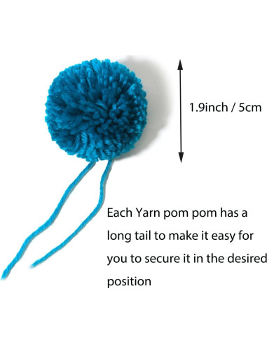 20 Pompones de Hilo Acrílico 5 cm - Decoración DIY LF