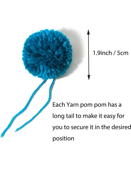 20 Pompones de Hilo Acrílico 5 cm - Decoración DIY LF