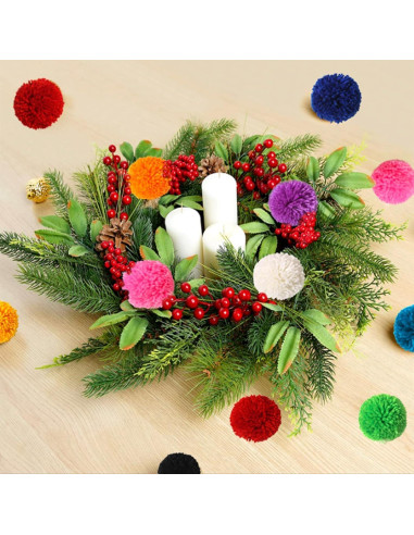 20 Pompones de Hilo Acrílico 5 cm - Decoración DIY LF