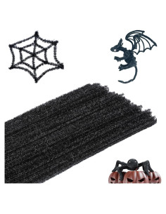 100 Limpiapipas Negros Chenille 30.48 cm para Manualidades