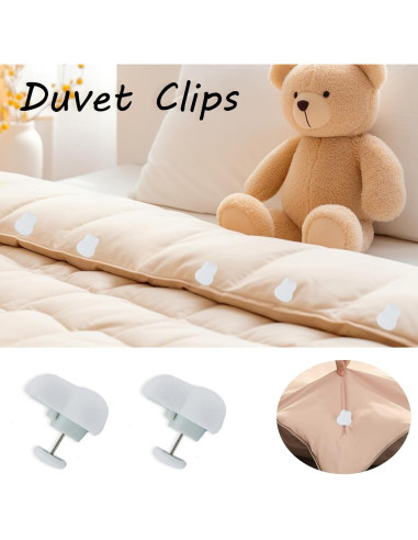 20 Clips para Edredón Conejo Blanco Naturahand - Sujeción Segura