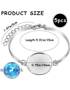 5 Pulseras Bangle Ajustables UPIQNG de Acero Inoxidable DIY 2