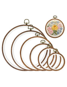 6 Aros de Bordado Redondos Canumer 9 a 25 cm para Manualidades