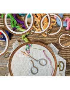 6 Aros de Bordado Redondos Canumer 9 a 25 cm para Manualidades 2