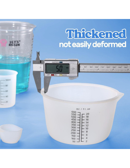 Tazas de Medición de Silicona LET'S RESIN 600ml y 100ml