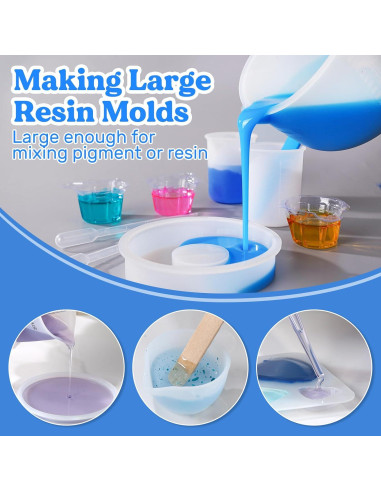 Tazas de Medición de Silicona LET'S RESIN 600ml y 100ml