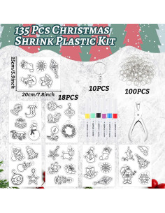 Kit de Manualidades Navideñas Cunno 135 Pcs Papel Termoencogible 2