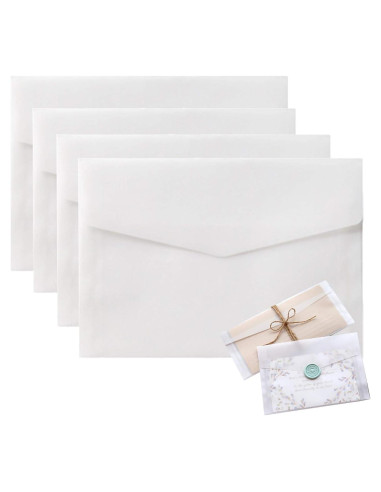 Sobres de papel translúcido HAGBOU 50 unidades 12.5x17.5 cm