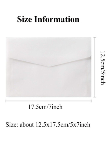 Sobres de papel translúcido HAGBOU 50 unidades 12.5x17.5 cm