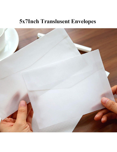 Sobres de papel translúcido HAGBOU 50 unidades 12.5x17.5 cm
