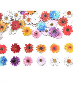 100 Botones de Flor de Madera Alfykym 25mm 2 Agujeros 2