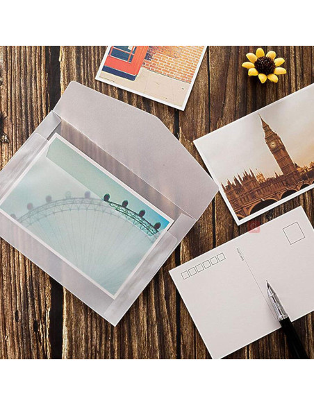 Sobres de papel translúcido HAGBOU 50 unidades 12.5x17.5 cm