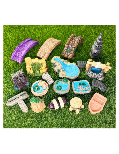 20 Accesorios para Jardín de Hadas JKanruh - Resina Miniatura