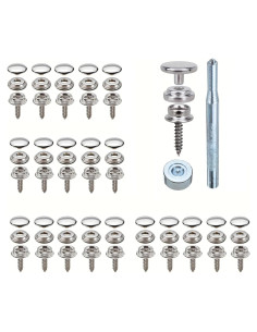 Kit de Botones de Lienzo Acero Inoxidable 60 Piezas SUN