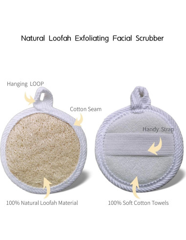 Esponja Exfoliante Facial de Lufa Natural ZOHCAJBO - 4 Piezas