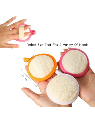 Esponja Exfoliante Facial de Lufa Natural ZOHCAJBO - 4 Piezas