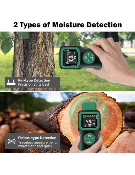 Medidor de Humedad de Madera WOODSAVR MT600-Y con Pantalla Retroiluminada