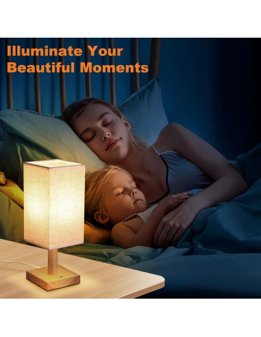Lámpara de Mesa Táctil UCHENTON Cuadrada 5W con Cable
