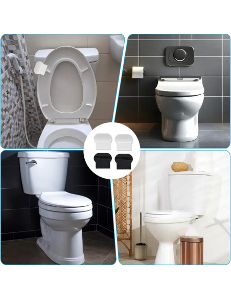 4 Elevadores de Tapa de Inodoro ABS Xthrotsenk - Negro y Blanco
