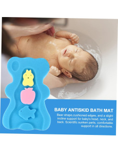 Cojín de Baño Antideslizante para Bebés Azul 48x29cm 2