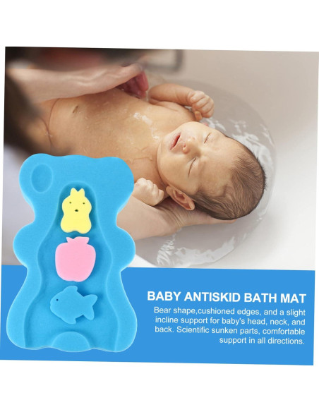 Cojín de Baño Antideslizante para Bebés Azul 48x29cm