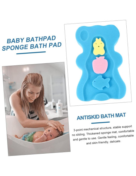 Cojín de Baño Antideslizante para Bebés Azul 48x29cm