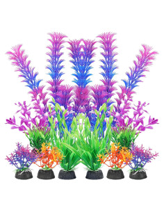 Plantas Artificiales para Acuarios AQUANEAT - 10 Piezas Moradas