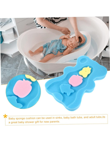 Cojín de Baño Antideslizante para Bebés Azul 48x29cm