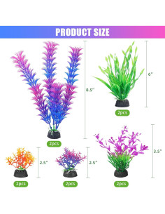 Plantas Artificiales para Acuarios AQUANEAT - 10 Piezas Moradas 2