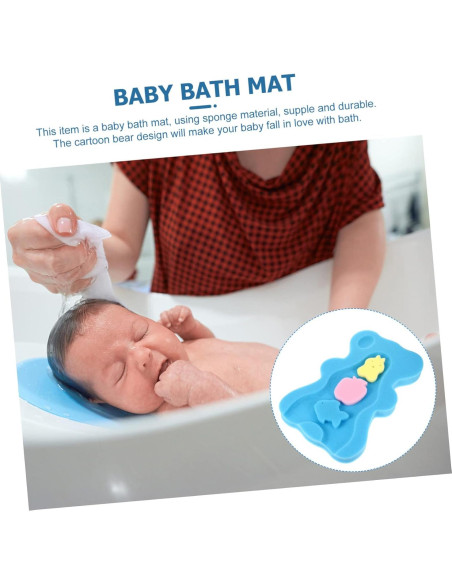 Cojín de Baño Antideslizante para Bebés Azul 48x29cm