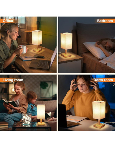 Lámpara de Mesa Táctil UCHENTON Cuadrada 5W con Cable