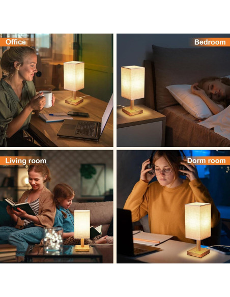 Lámpara de Mesa Táctil UCHENTON Cuadrada 5W con Cable