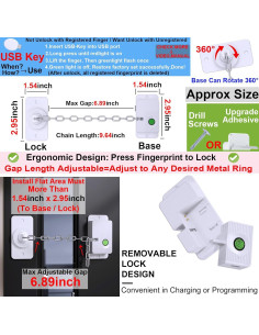 Cerradura Biométrica de Huella Dactilar Ajustable SHENZHEN 2