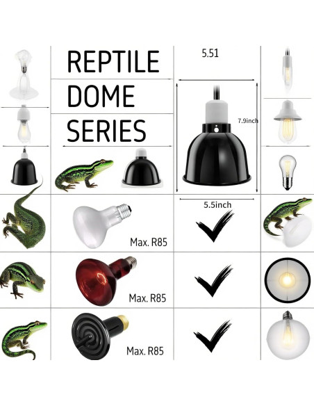 Lámpara para Reptiles 2-Pack AlxamolTools 13.97cm 150W