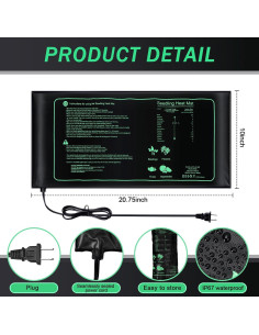 Almohadilla Térmica ROCEEI para Plántulas 10 Unidades 25x53 cm 2