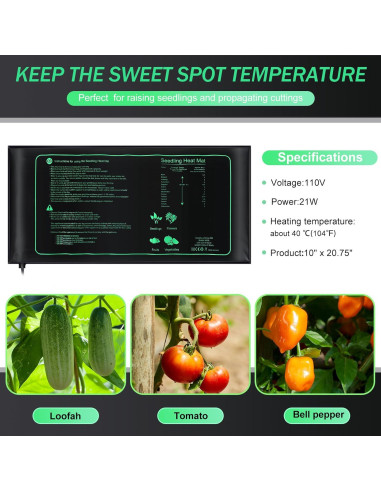 Almohadilla Térmica ROCEEI para Plántulas 10 Unidades 25x53 cm