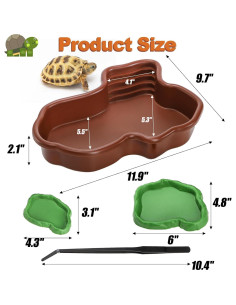 Juego de Tazones de Agua para Tortugas ZENFUN - 4 Piezas 2