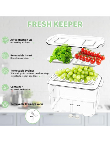 Contenedores de Almacenamiento de Alimentos Elabo - 2 Unidades